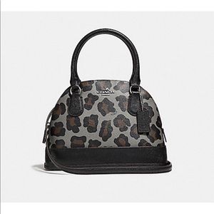 NWT MINI CORA DOMED SATCHEL IN OCELOT PRINT COATED